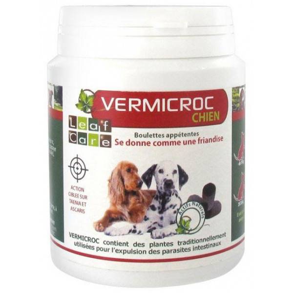 Vermifuge VERMICROC chien - boulette appétente - 100 grs à 12,51 € - Leaf  Care