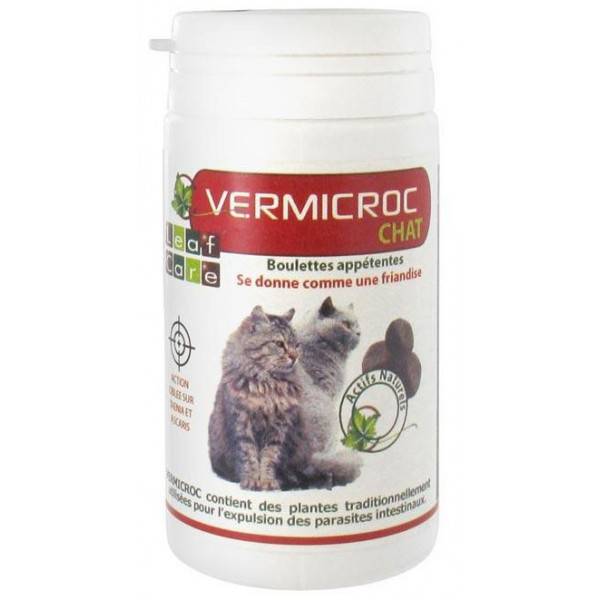 Vermifuge VERMICROC chat - boulette appétente - 40 grs à 8,90 €