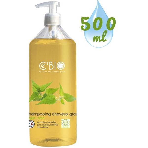 Shampooing Cheveux Gras Argile Ortie - 500 ml à 7,70 € - Ce'bio