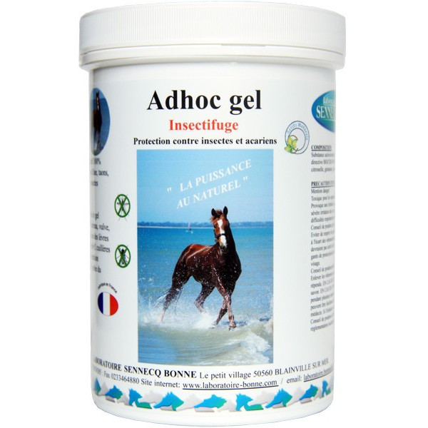 Insectifuge gel longue durée pour chevaux, poneys et autres animaux – 600gr  – Adhoc à 33,40 €
