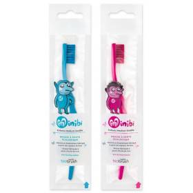 Brosses à dents enfant à base de bioplastique - couleurs bleu ou rose - Biobrush Berlin - Vue 1