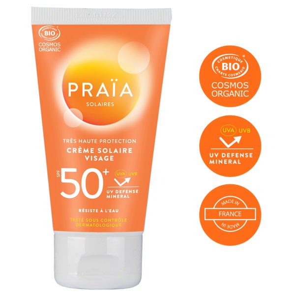 Crème solaire visage SPF50+ - 50 ml - Praïa Solaires à 14,90 €