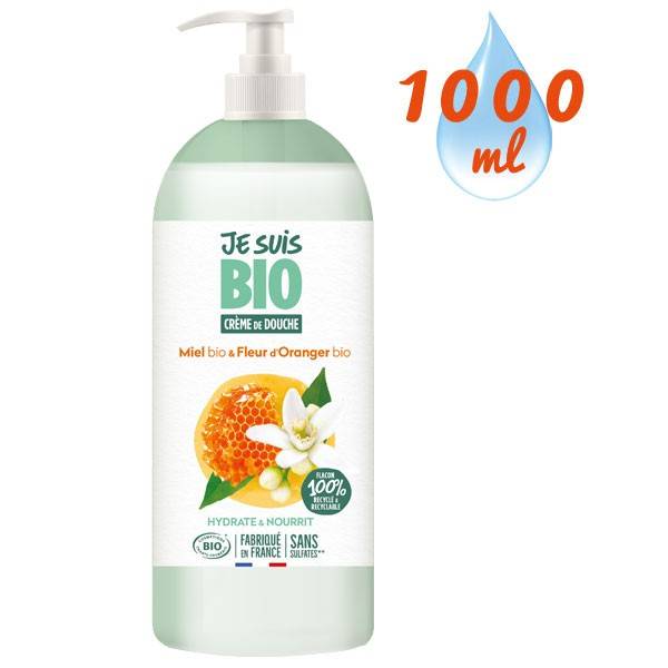 Crème de douche Miel Fleur d'Oranger bio - 1 litre à 12,95 € - Je suis Bio