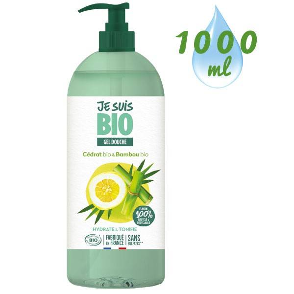 Organic Citron and Bamboo Shower Gel - 1 liter at 11,95 € - Je suis Bio