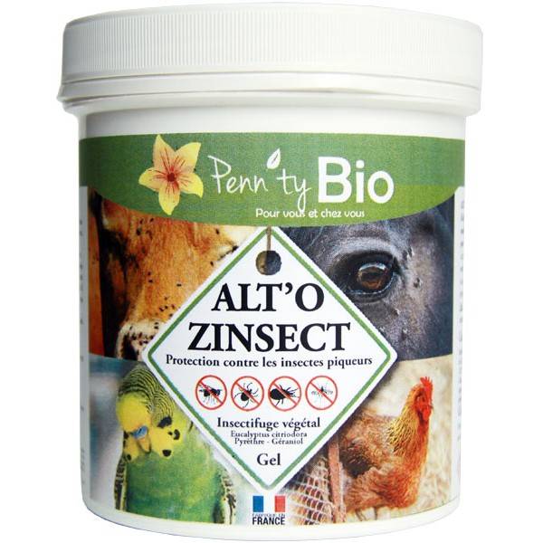 ALT'O ZINSECT gel - Insectifuge pour chevaux, poneys et autres animaux –  500 ml – Penntybio à 29,90 €
