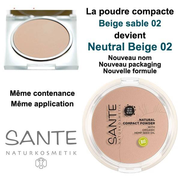 Compact powder N°02 Neutral beige – 9 gr at 14,90 € - Sante