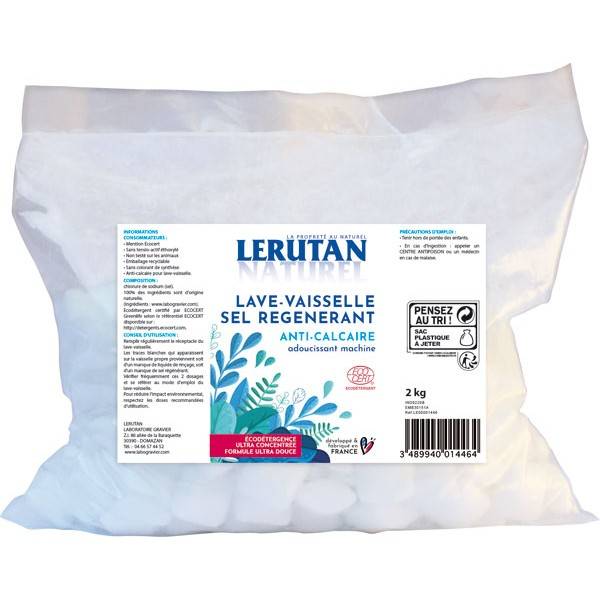 Spoun sel régénérant anti-calcaire pour lave-vaisselle - 2 Kg à 4,20 € -  Lerutan