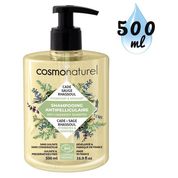 Shampooing Anti-pelliculaire Cade Sauge Rhassoul – 500 ml à 11,50 € - Cosmo  Naturel