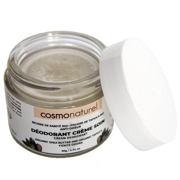 Déodorant crème de soin beurre de karité et poudre de tapioca – 40 grs –  Cosmo Naturel à 6,30 €