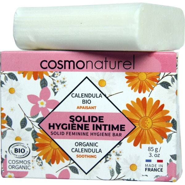 Solide hygiène intime apaisant Calendula et coco – 85 grs – Cosmo Naturel à  7,60 €