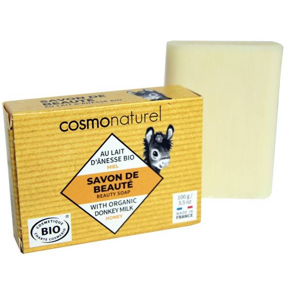 Savon Bio de beauté au lait d'Ânesse Miel – 100 gr – Cosmo Naturel à 4,10 €