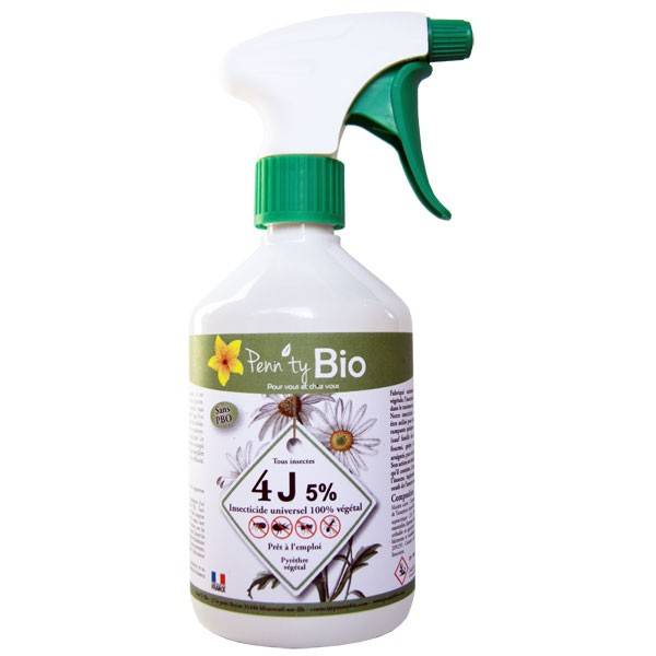 Insecticide 4J dilué 5% - Tous insectes - Prêt à l'emploi à 8,90 € -  Penntybio Conditionnement 500 ml