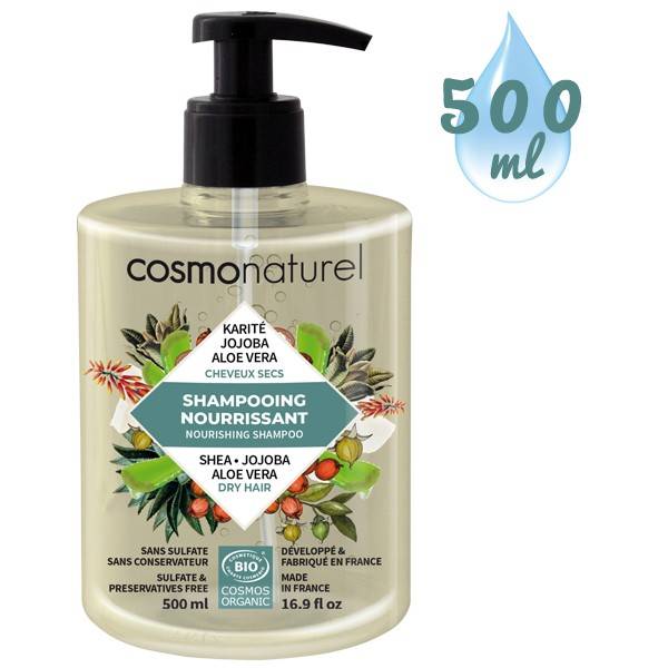 Shampooing nourrissant Cheveux Secs au Karité Jojoba Aloé – 500 ml à 11,40  € - Cosmo Naturel