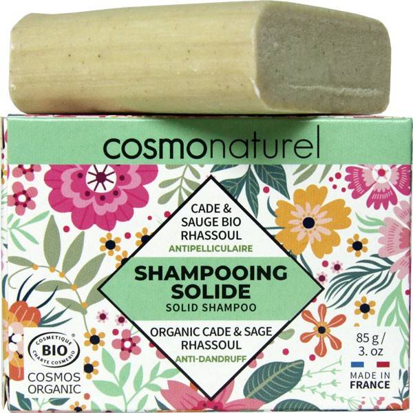 Shampooing solide cheveux antipelliculaire Rhassoul Cade Sauge Bio - 85gr -  Cosmo Naturel à 6,95 €