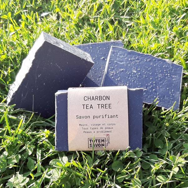 Savon surgras Charbon Tea tree spécial visage - 100 grs à 6,00 € - Totem  Savon