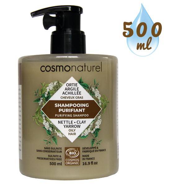 Shampooing Purifiant Cheveux Gras Argile Ortie – 500 ml à 11,40 € - Cosmo  Naturel