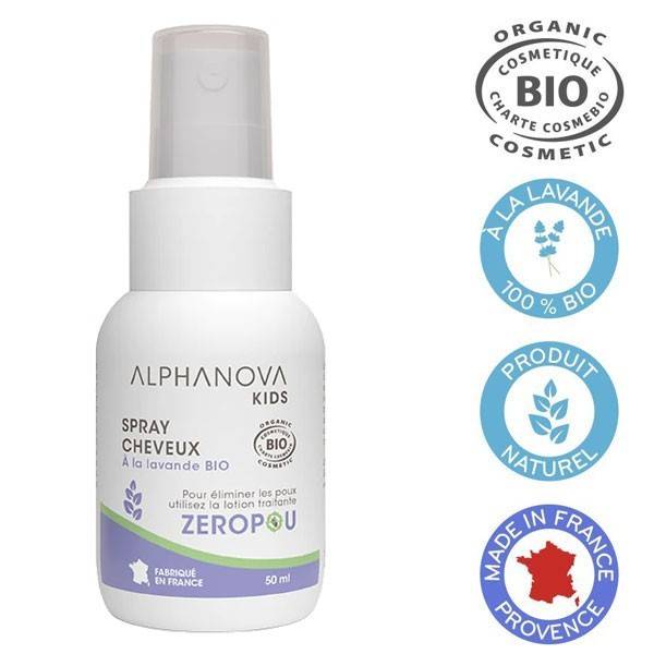 Spray cheveux lavande bio Zéropou – 50 ml à 5,90 € - Alphanova