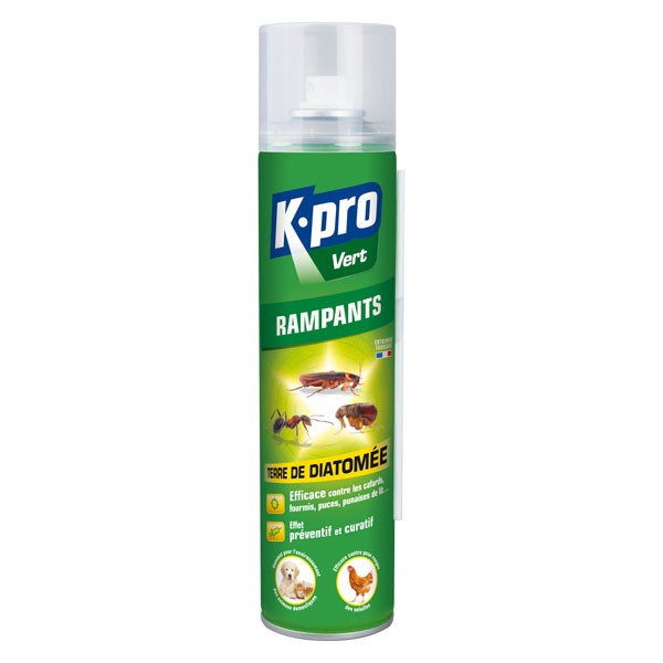 Aérosol terre de diatomée spécial insectes rampants - 400 ml à 16,90 € -  KPRO