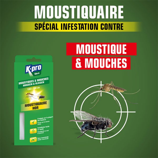 Anti-moustic mosquito net and Kpro Green flies - View 1