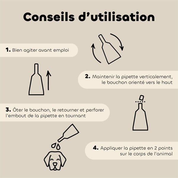 Conseils d'utilisation pour les 3 pipettes insectifuge Bio pour chiot et petit chien - Biovétol