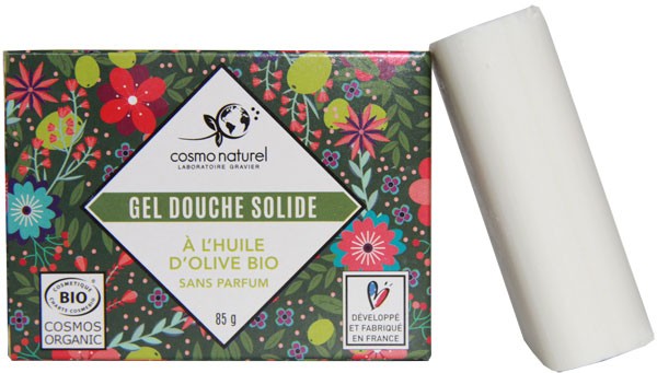 Gel douche solide Huile d'olive bio sans parfum - 85 grs - Cosmo Naturel - Vue 2