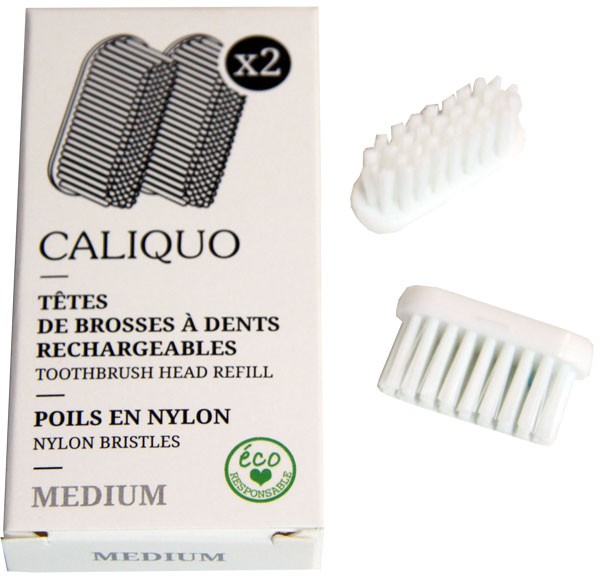 Lot de 2 recharges pour brosse à dents Médium - Caliquo - Vue 2