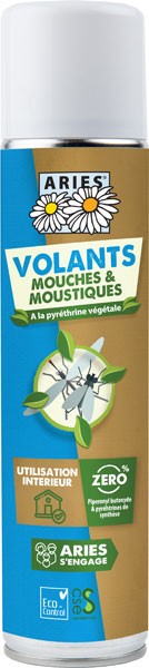 Insecticide volants mouches moustiques au pyrèthre végétal - 300 ml - Aries