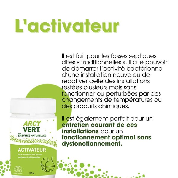 Avantages activateur fosses septiques traditionnelles Arcyvert