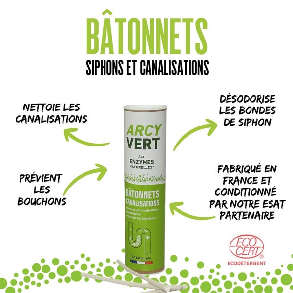Avantages bâtonnets canalisations et siphons Arcyvert