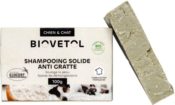 Shampooing solide anti gratte bio pour chien et chat  Biovétol - Vue 1