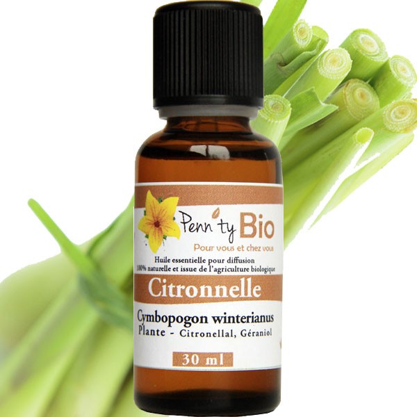 Citronnelle Bio - Feuilles - Huile essentielle Penntybio 30 ml