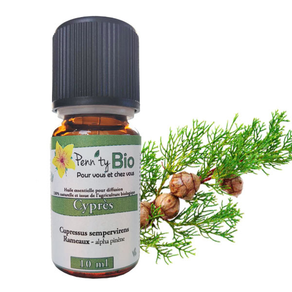Huile essentielle de cyprès Bio - Rameaux - Flacon de 10 ml