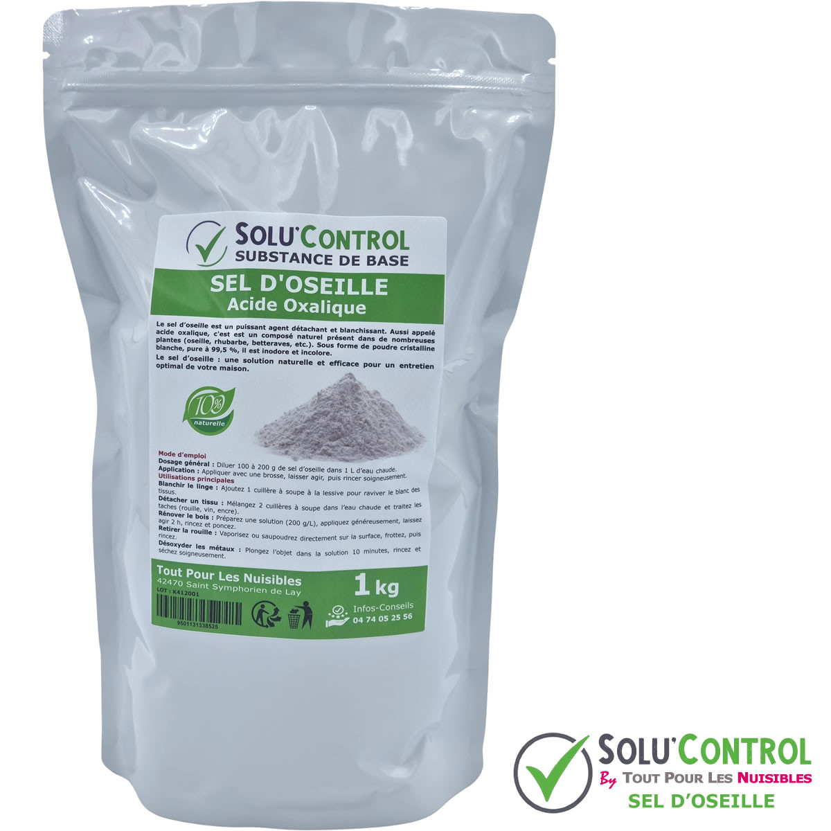 Sel d’Oseille, Acide Oxalique : Blanchir, Détacher, Rénover et Désoxyder - SOLU'CONTROL