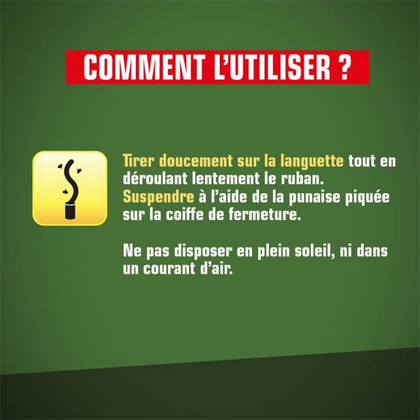 Comment utiliser le ruban collant contre les mouches Kpro Vert ?