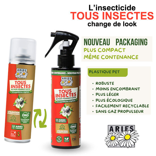 Changement de look pour l'insecticide naturel Tous Insectes - Pistal – 200 ml - Aries