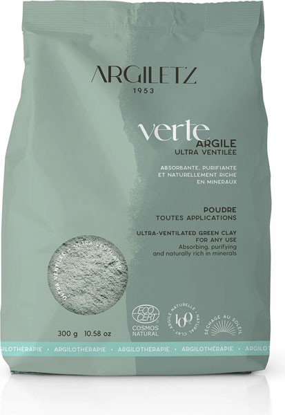 Argile verte brute illite ultra-ventilée – 300 gr Argiletz