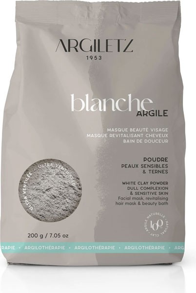 Argile blanche brute Kaolinite ultra-ventilée – 200 gr Argiletz