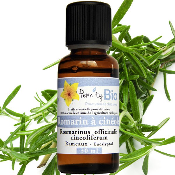Romarin à Cinéole Bio - Rameaux - Huile essentielle Penntybio 30 ml