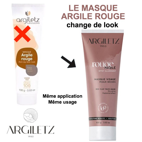 Changement de look pour le masque argile rouge Argiletz