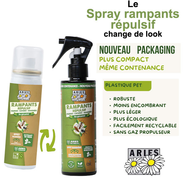 Changement de look pour le produit Aries Rampants répulsifs fourmis, cafards, araignées