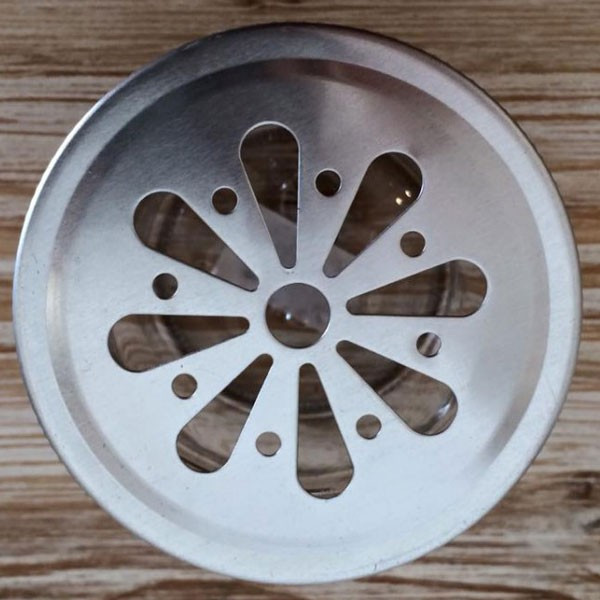Vue de dessus du couvercle du pot en verre Lamazuna