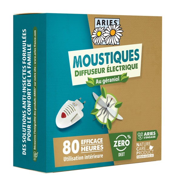 Diffuseur électrique anti-moustiques au géraniol - Aries