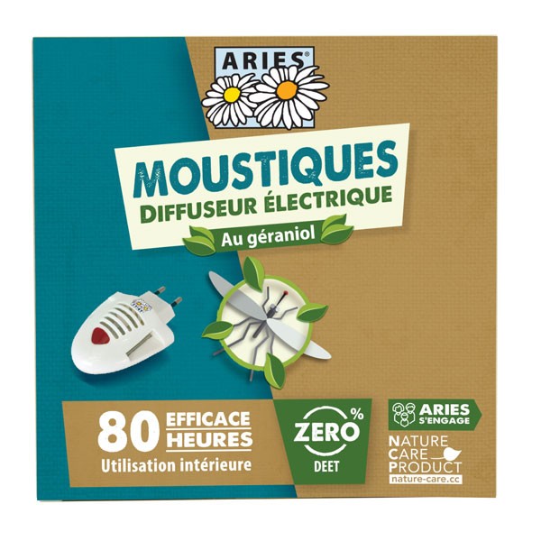 Diffuseur électrique anti-moustiques au géraniol - Aries - Vue de face