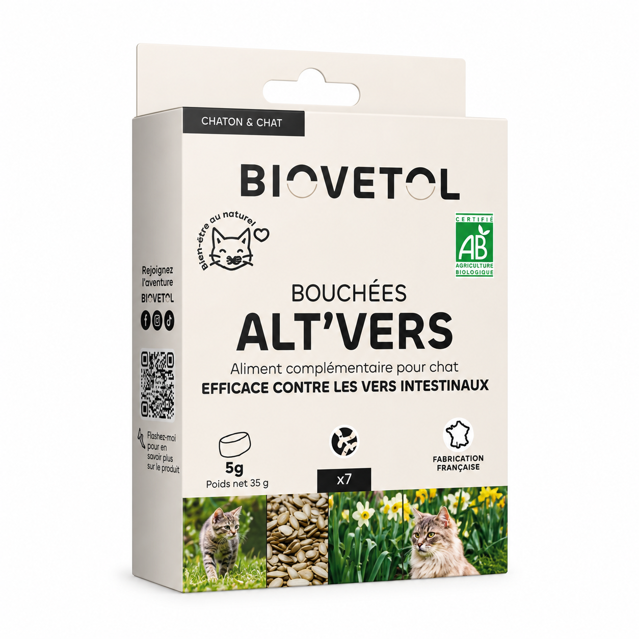 Bouchées Alt'Vers bio - Petit chat (- 4 kg)