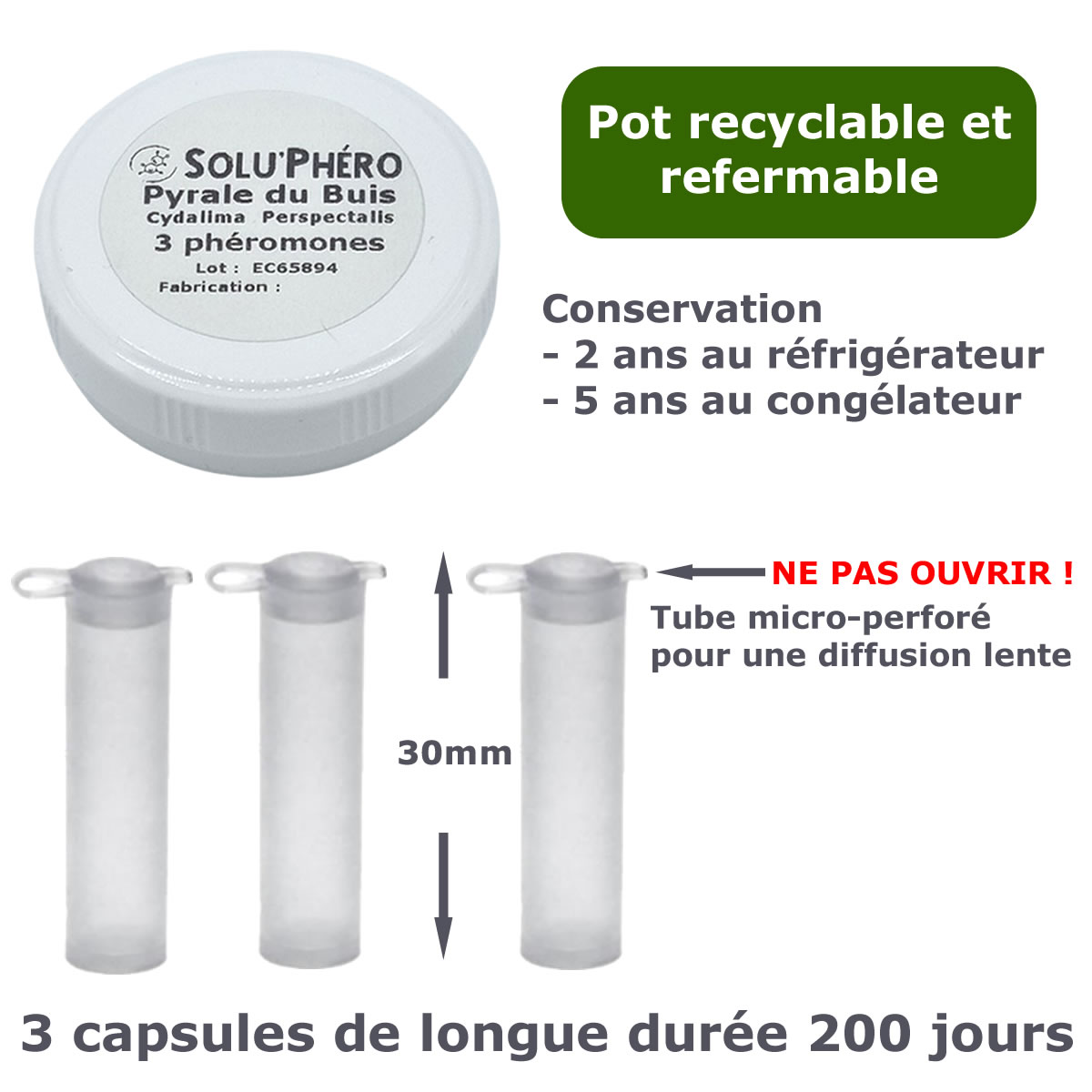 Capsule de phéromone pyrale du buis x3