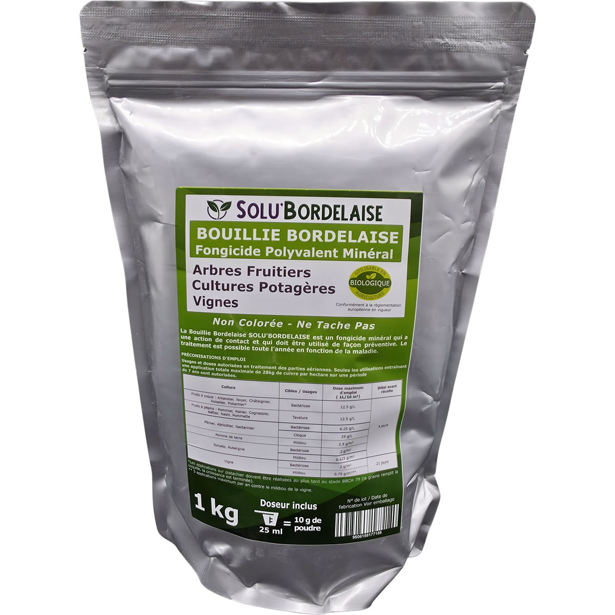 SOLU'BORDELAISE Cloque Pecher sachet 1kg face avant