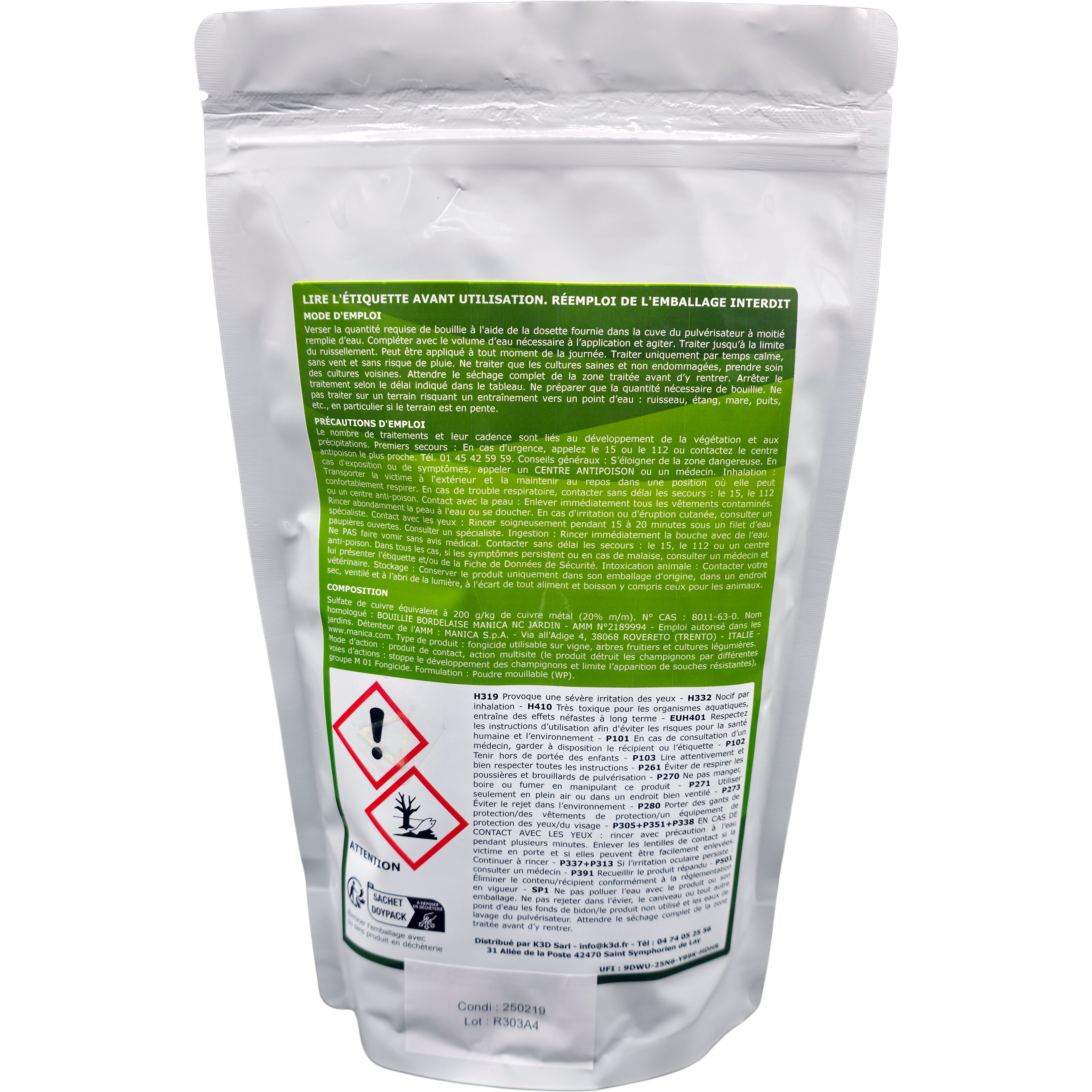 SOLU'BORDELAISE  sachet 500g face arrière