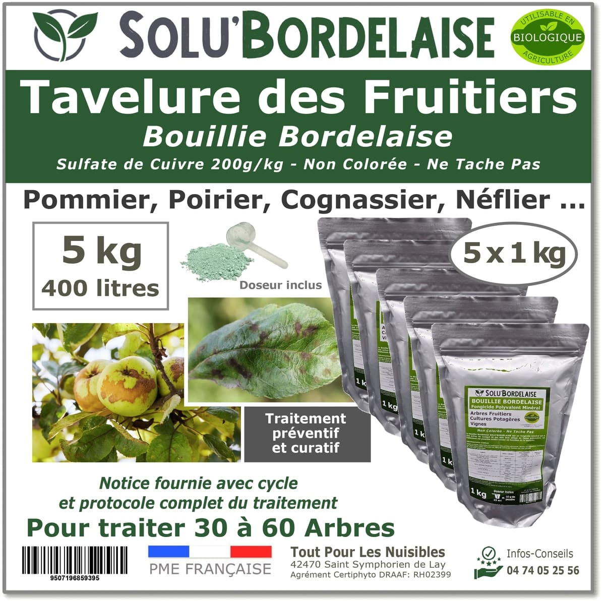 SOLU'BORDELAISE Tavelure des Fruitiers 5kg