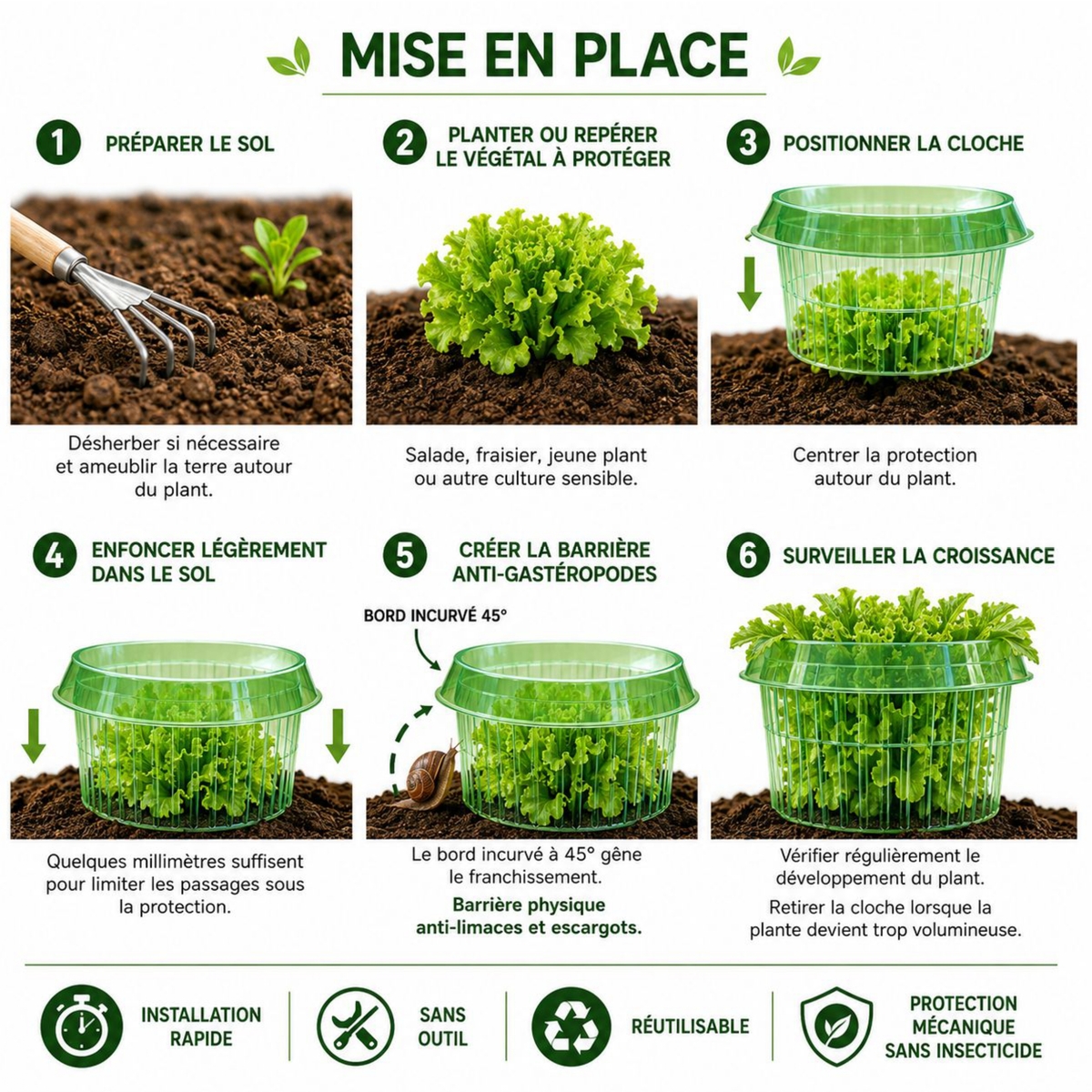Cloche Anti-Limaces et Escargots SOLU'LIMACES - Mode d'emploi