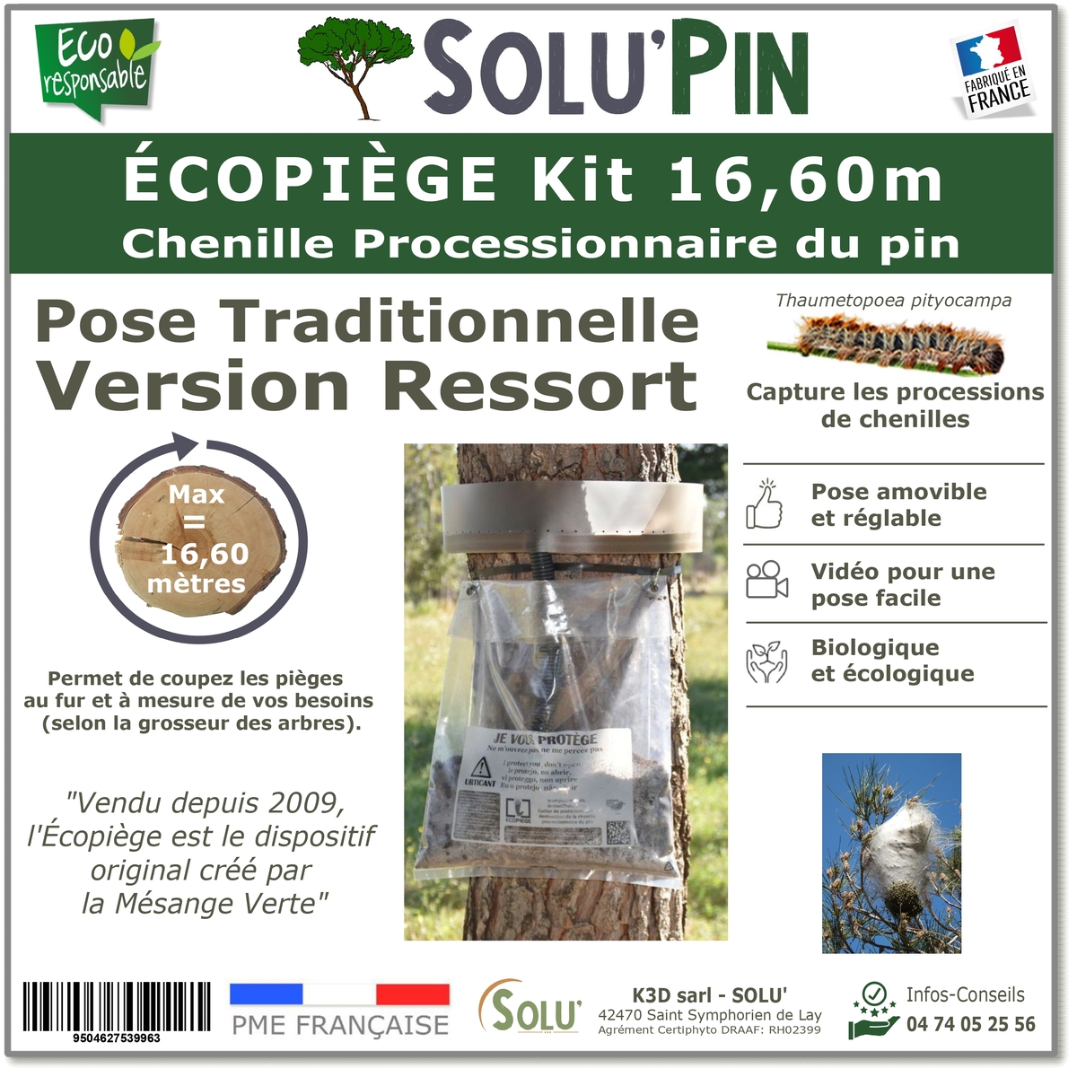 ÉcoPiège Transparent version Ressort 16 m
